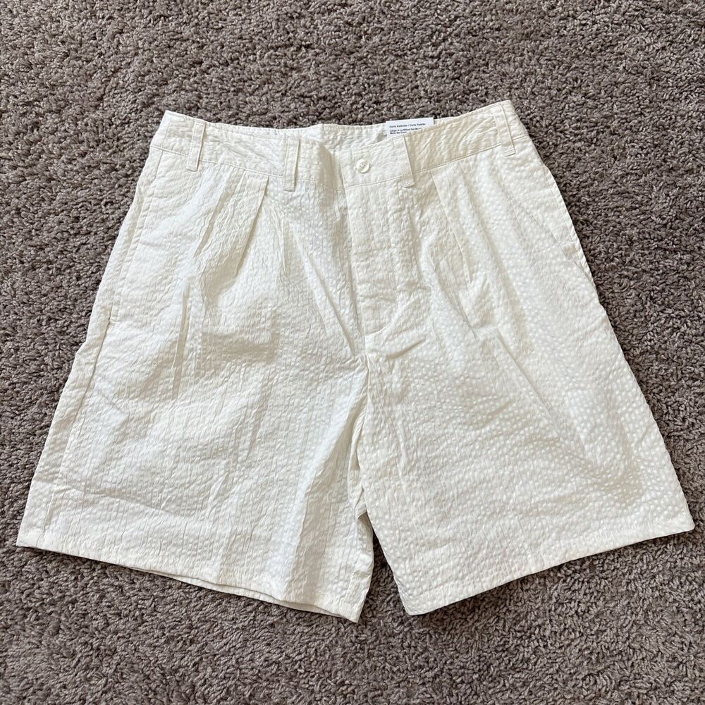 Nike Life Shorts Mens Size 28 Seersucker Shorts Standard Fit Front Pleats New